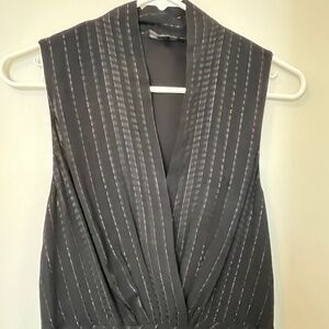 NWOT Beautiful Banana Republic Black with Gold embellishment Midi-Dress